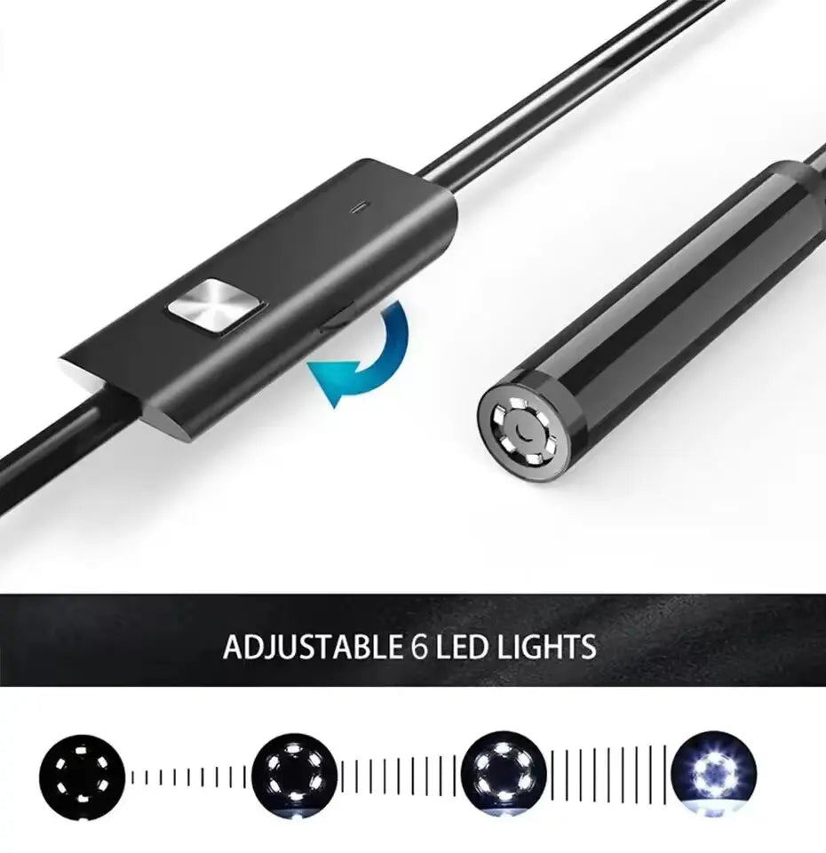 7.0MM Waterproof Type-C Endoscope Camera with Adjustable LEDs - Flexible USB Borescope for Phone & PC Inspection
